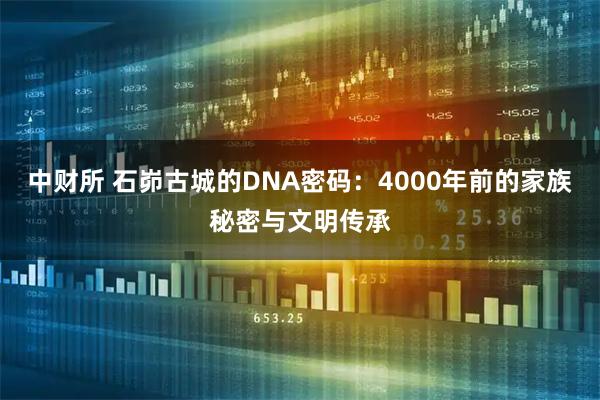 中财所 石峁古城的DNA密码：4000年前的家族秘密与文明传承
