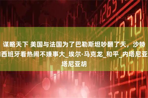 谋略天下 美国与法国为了巴勒斯坦吵翻了天，沙特和西班牙看热闹不嫌事大_埃尔·马克龙_和平_内塔尼亚胡